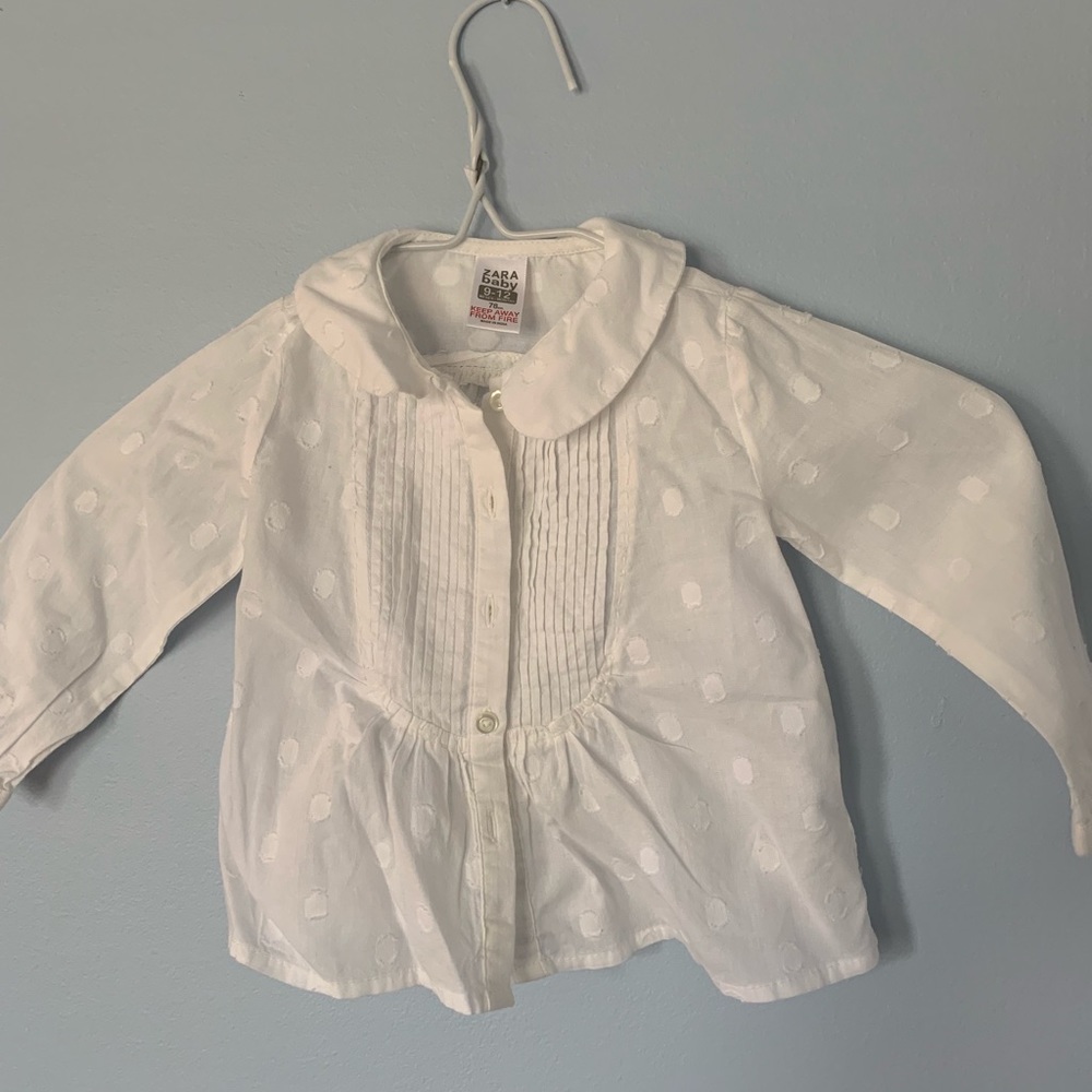 Zara, White button down long sleeve shirt